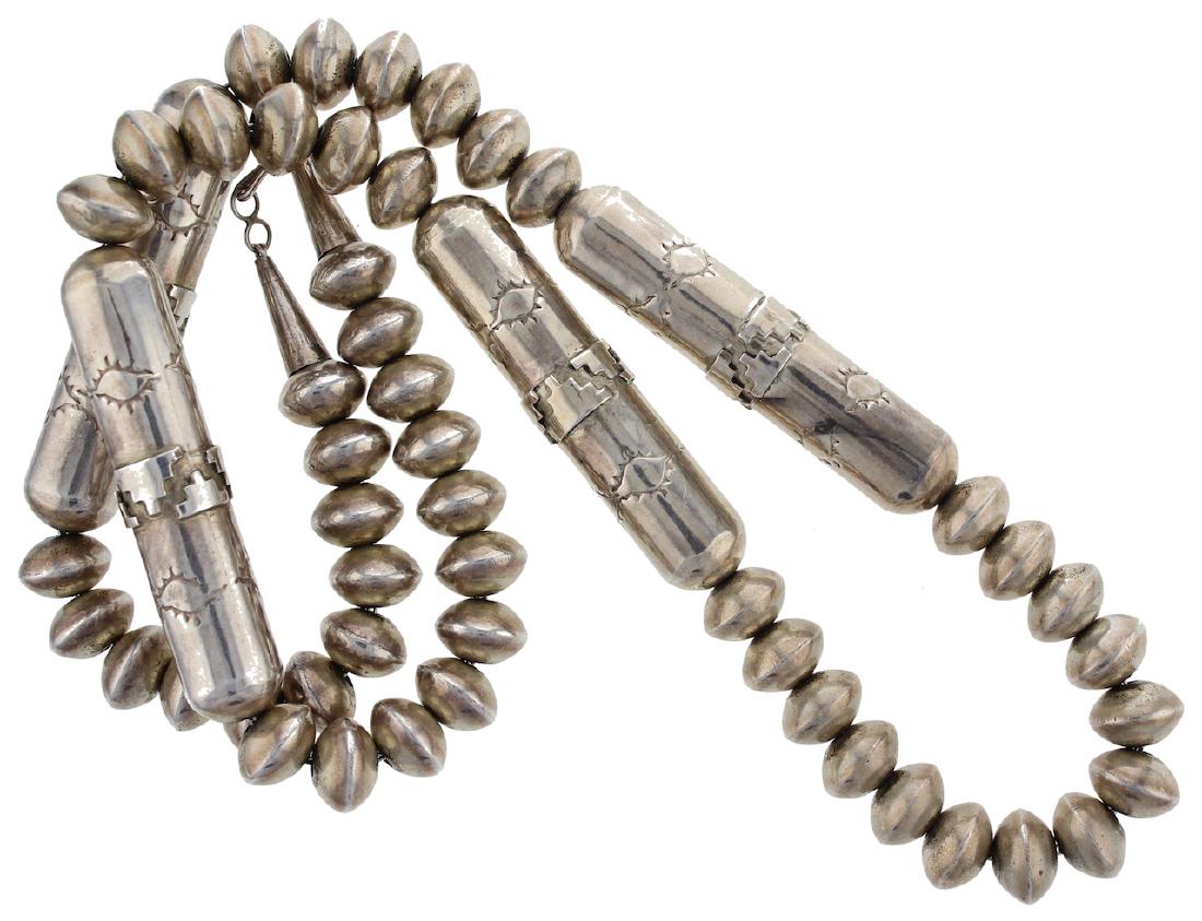 Sterling Silver Beads Necklace Navajo Native American (1 of 1)