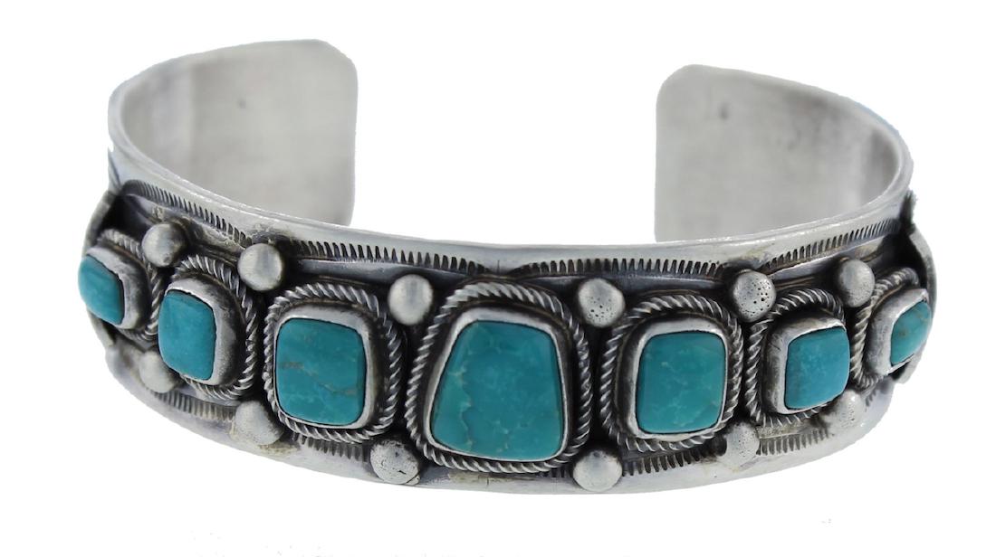 Sterling Silver  Turquoise Bracelet Navajo Native (1 of 2)