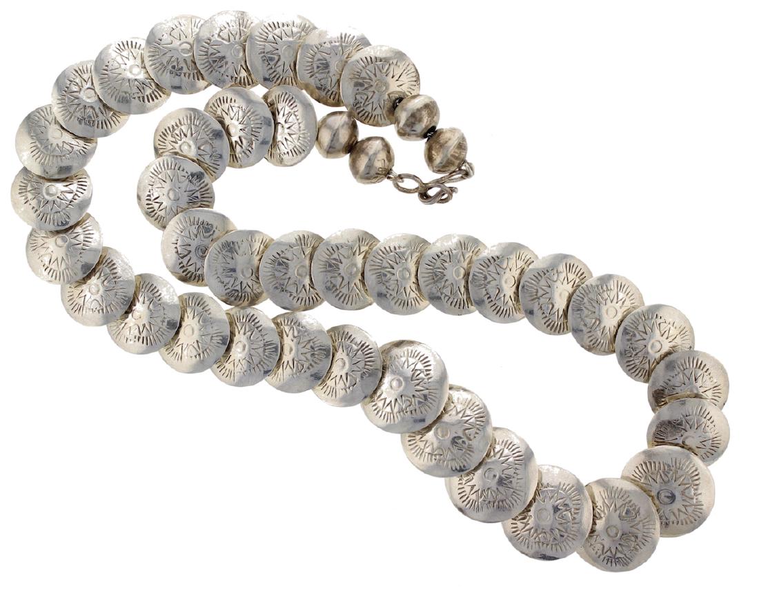 Sterling Silver Disc Necklace Navajo Native American (1 of 1)