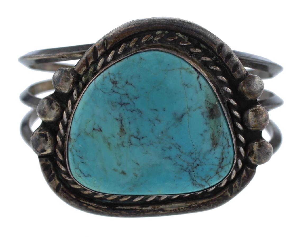 Sterling Silver Vintage  Turquoise Bracelet Navajo (1 of 1)