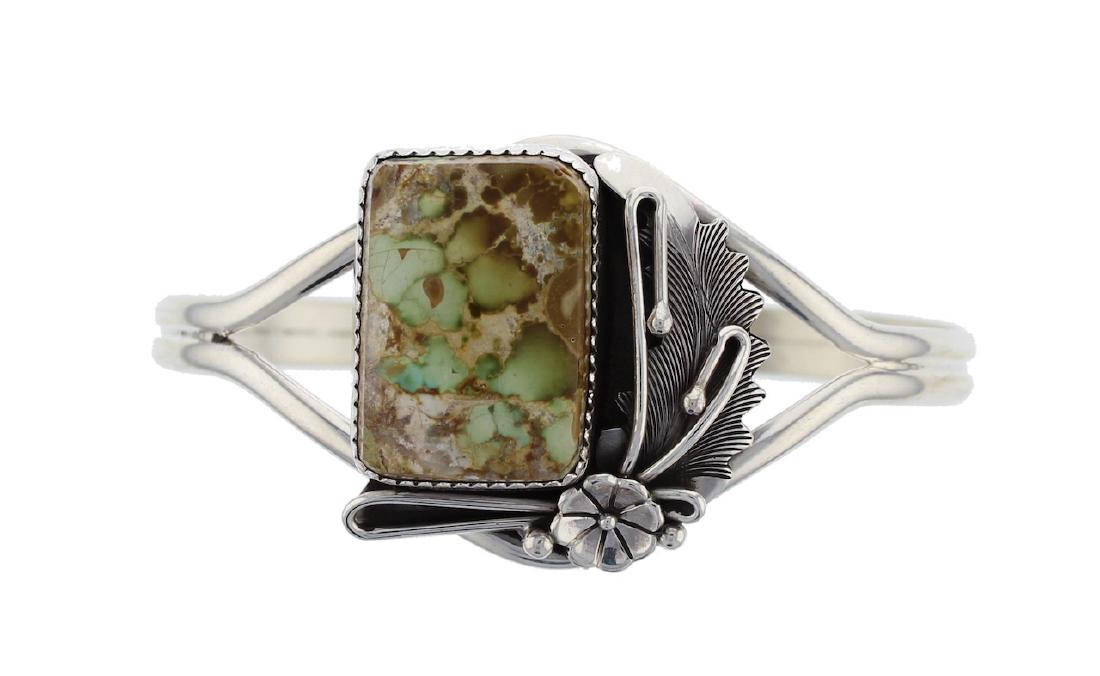 Sterling Silver Turquoise Bracelet Navajo Native: Weight: 21.7 Grams | 5.5" Inner, 1" Gap, 6.5" Total ~ Sterling Silver Genuine Turquoise Bracelet Navajo Native American Indian Jewelry Signed Peterson Johnson