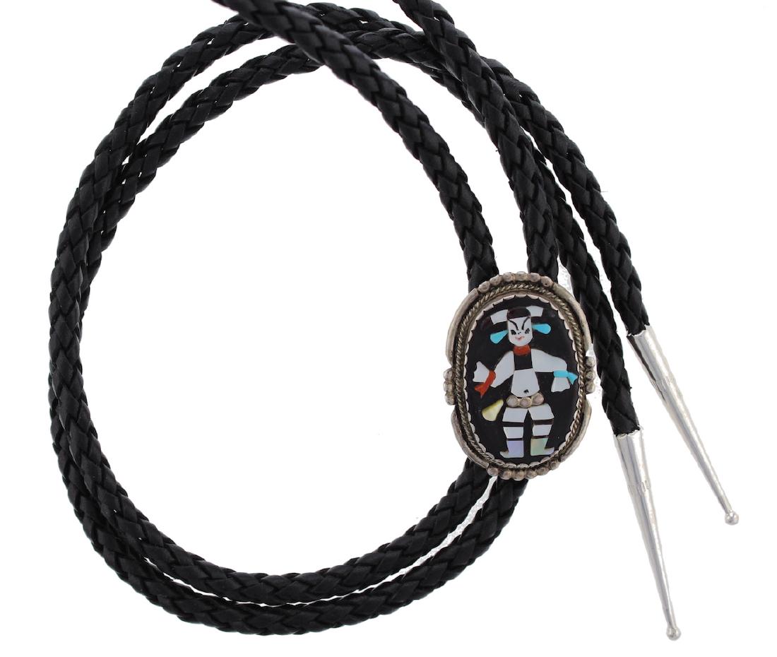 Sterling Silver Vintage  Multi Stone Bolo Tie Navajo (1 of 1)