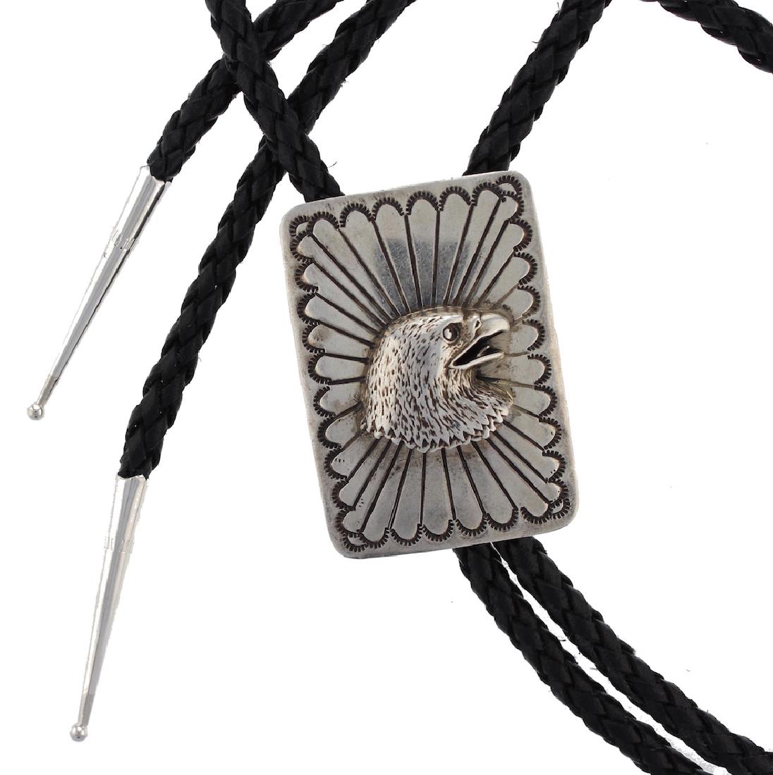 Sterling Silver Bolo Tie Navajo Native American (1 of 1)