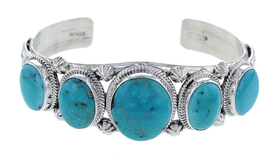 Sterling Silver  Turquoise Bracelet Navajo Native (1 of 1)