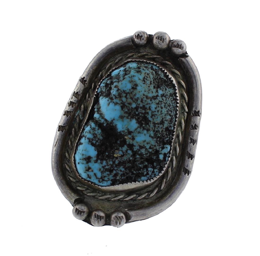 Sterling Silver  Turquoise Ring Navajo Native American (1 of 1)