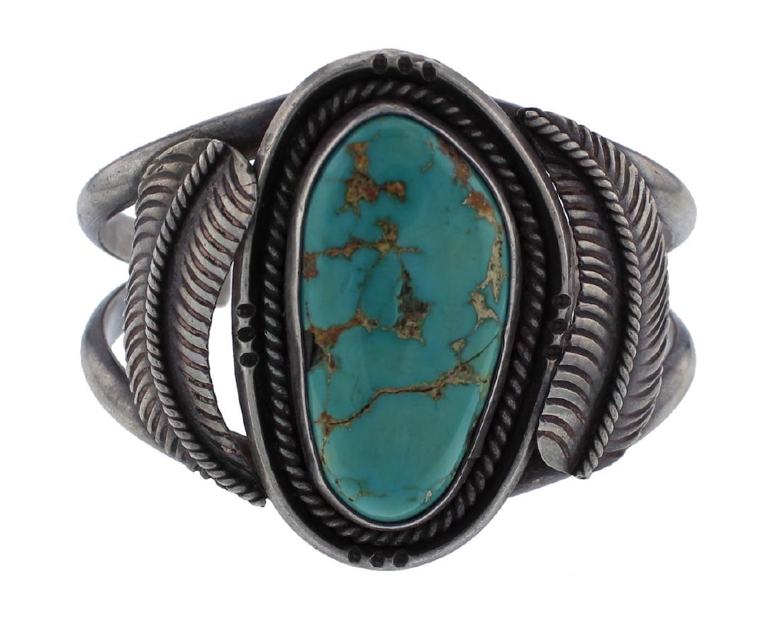 Sterling Silver Vintage  Turquoise Bracelet Navajo (1 of 1)