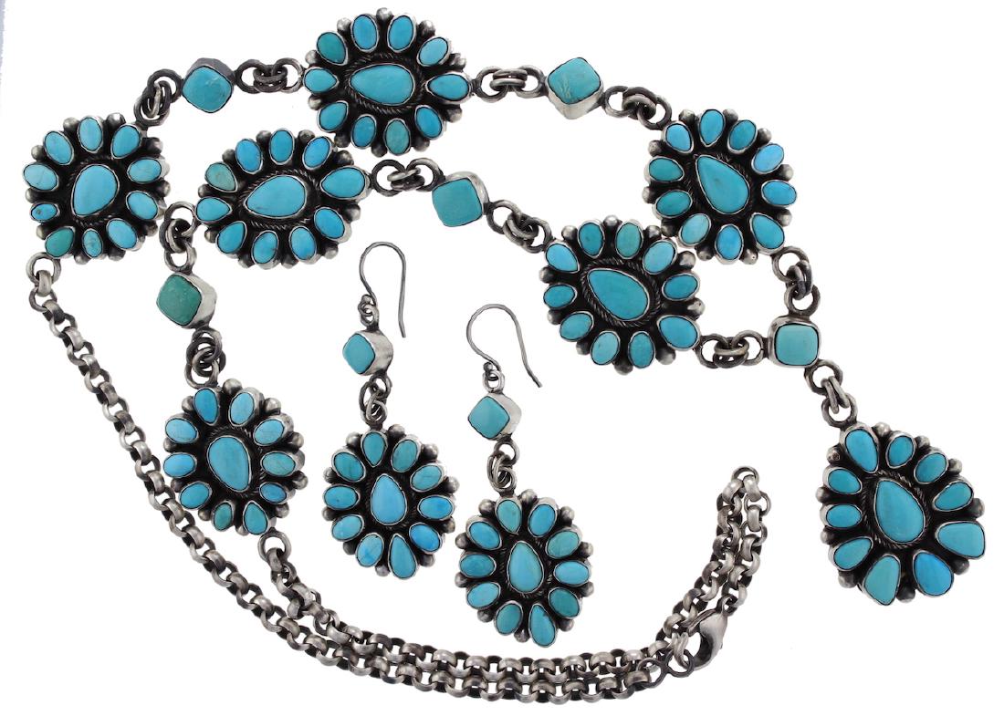Sterling Silver  Sleeping Beauty Turquoise Necklace & (1 of 1)