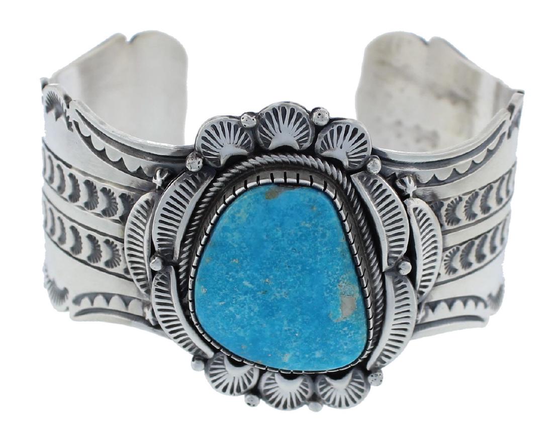 Sterling Silver  Turquoise Bracelet Navajo Native (1 of 1)