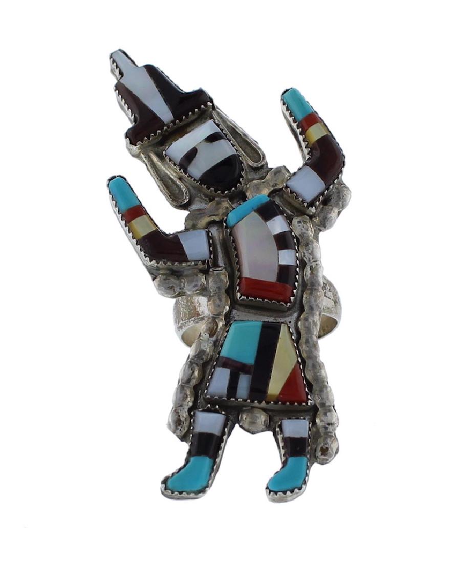 Sterling Silver  Multi Stones Ring Zuni Native American (1 of 1)