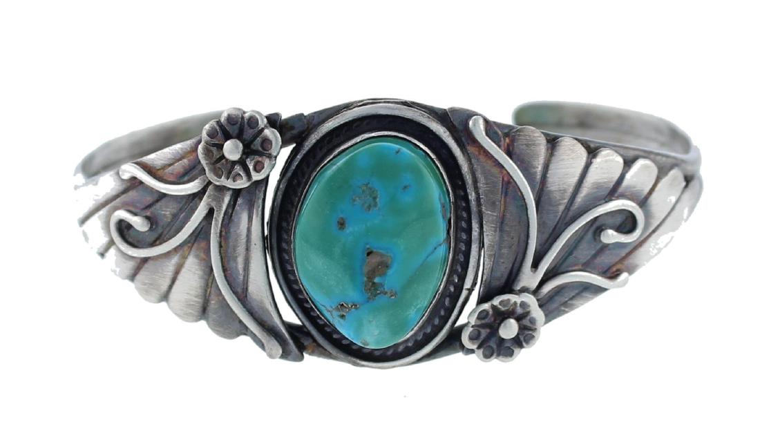 Sterling Silver  Turquoise Bracelet Navajo Native (1 of 1)
