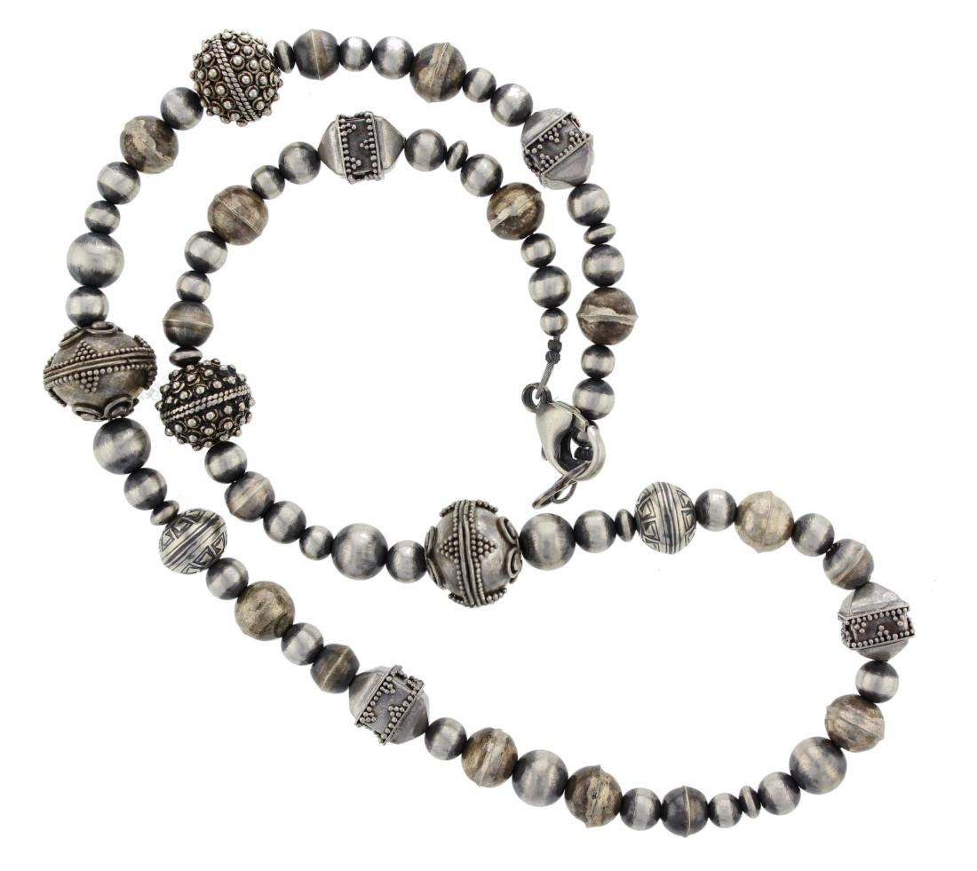 Sterling Silver Oxidized Beads Necklace (1 of 1)