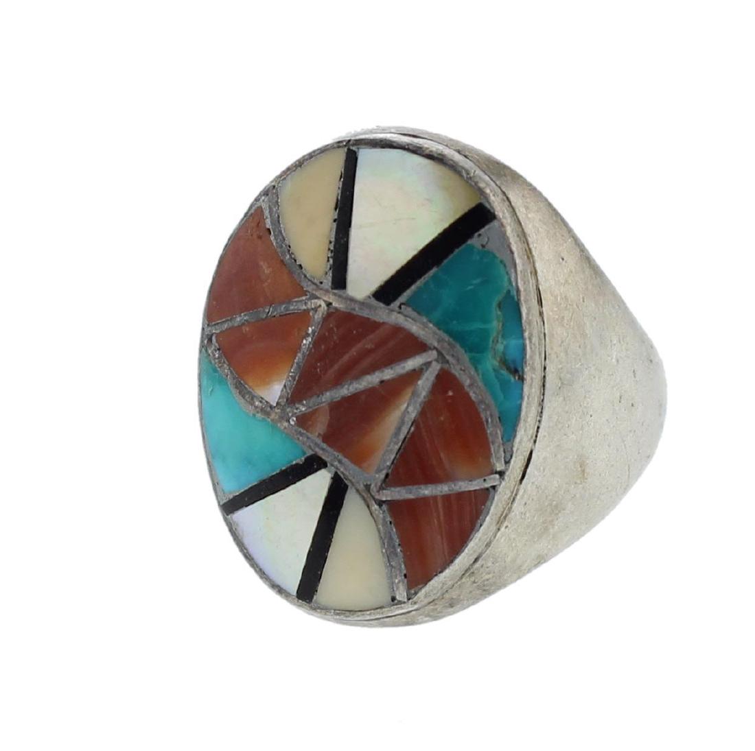 Sterling Silver  Multi Stone Antique Old Pawn Ring (1 of 1)