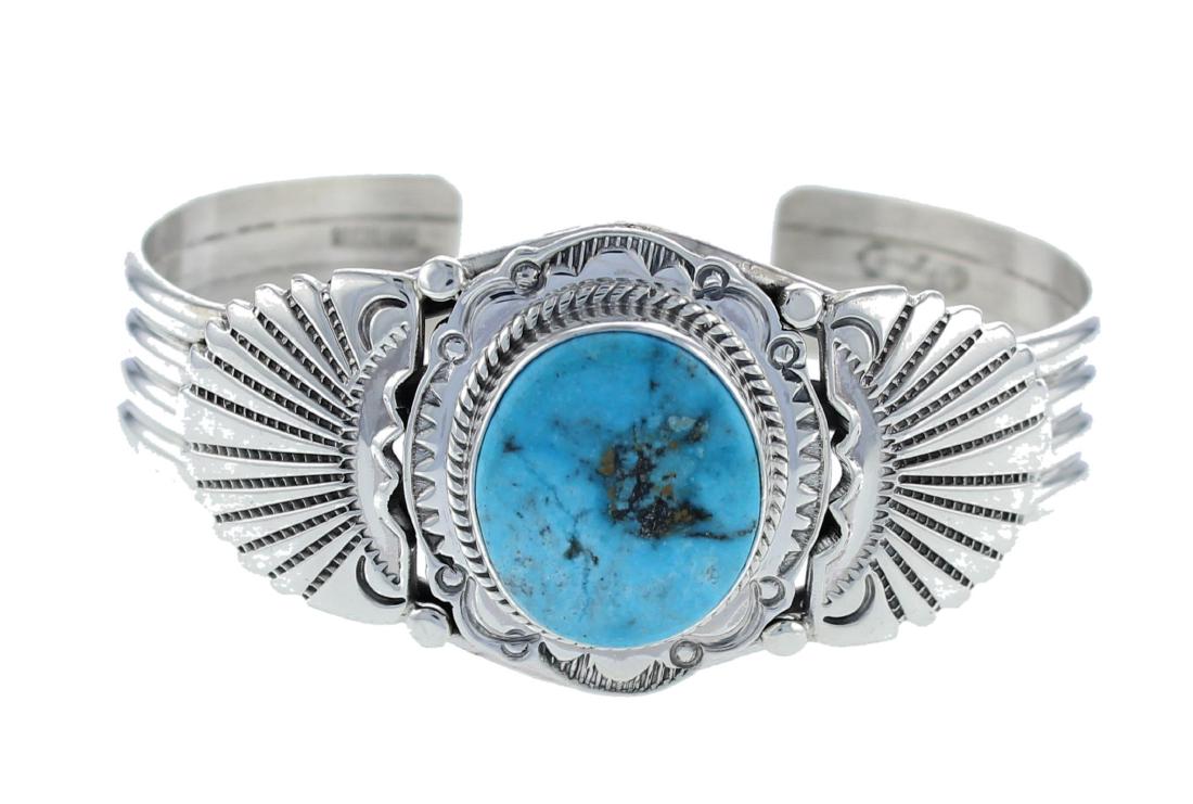 Sterling Silver  Turquoise Bracelet Navajo Native (1 of 1)