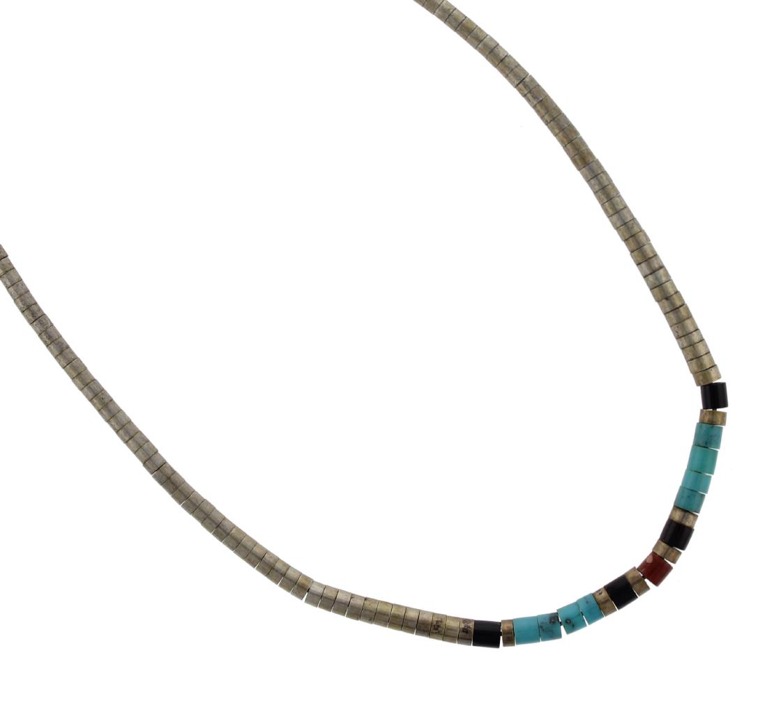 Sterling Silver  Multi Stone Vintage Necklace Navajo (1 of 1)