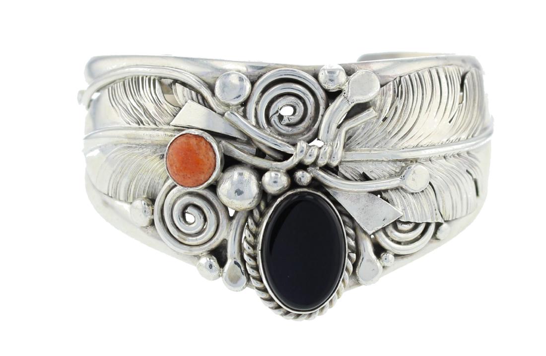 Sterling Silver  Multi Stone Bracelet Navajo Native (1 of 1)