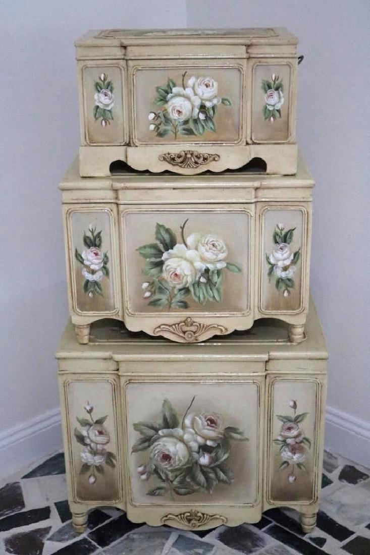 3 Piece Nesting Rose Trunk Set, Hand Painted (1 of 10)