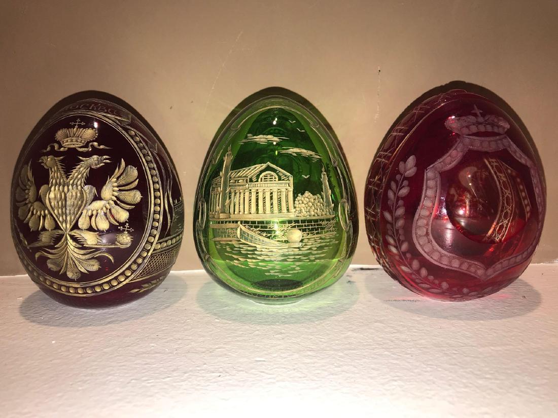 Exquisite Russian Mouth Blown Colored Crystal Eggs (1 of 13)
