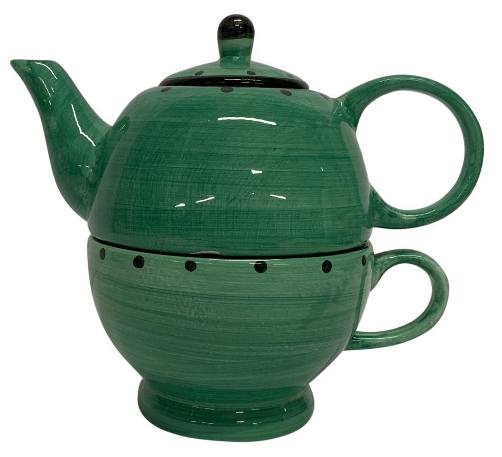 Porcelain tea for one, hand painted: Porcelain tea for one, hand painted 7 x 5 x 6"H