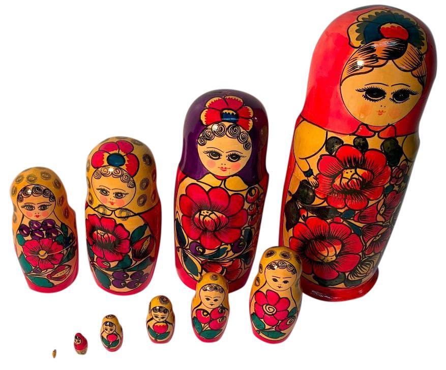 10 piece Rouge Russian Nesting Dolls (1 of 7)
