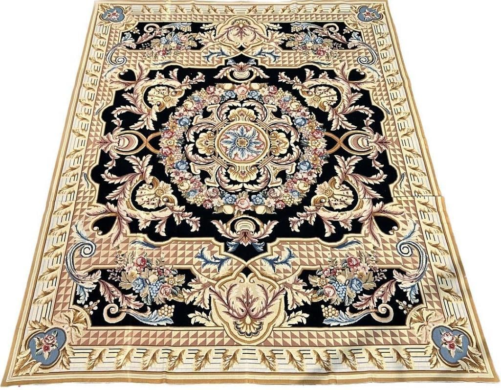 Needlepoint Genuine Hand-Knotted,100% Wool Rug, 8' X 10' (1 of 4)