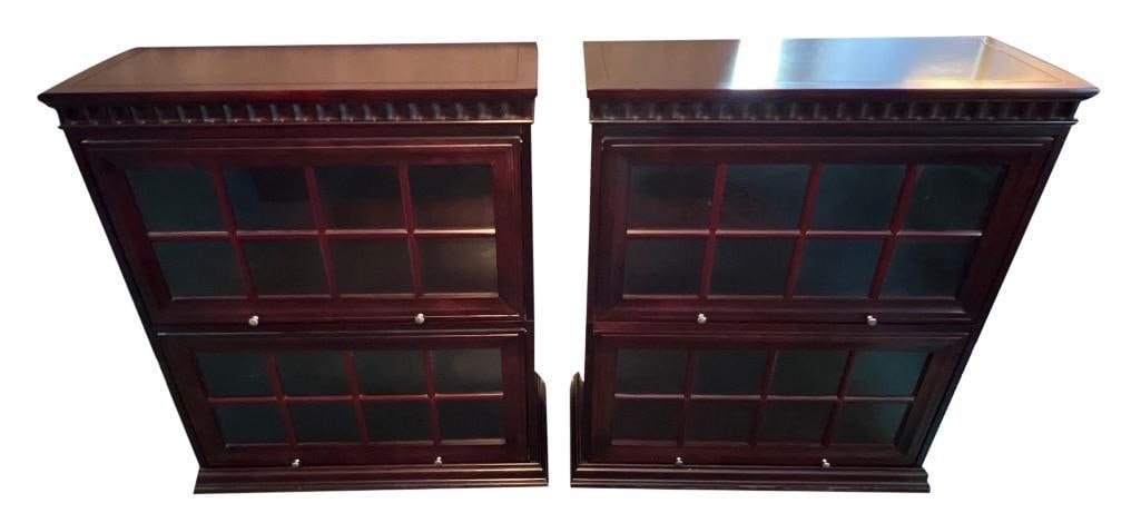 Attorney Mahogany and Glass Door Bookcase, Pair (1 of 8)