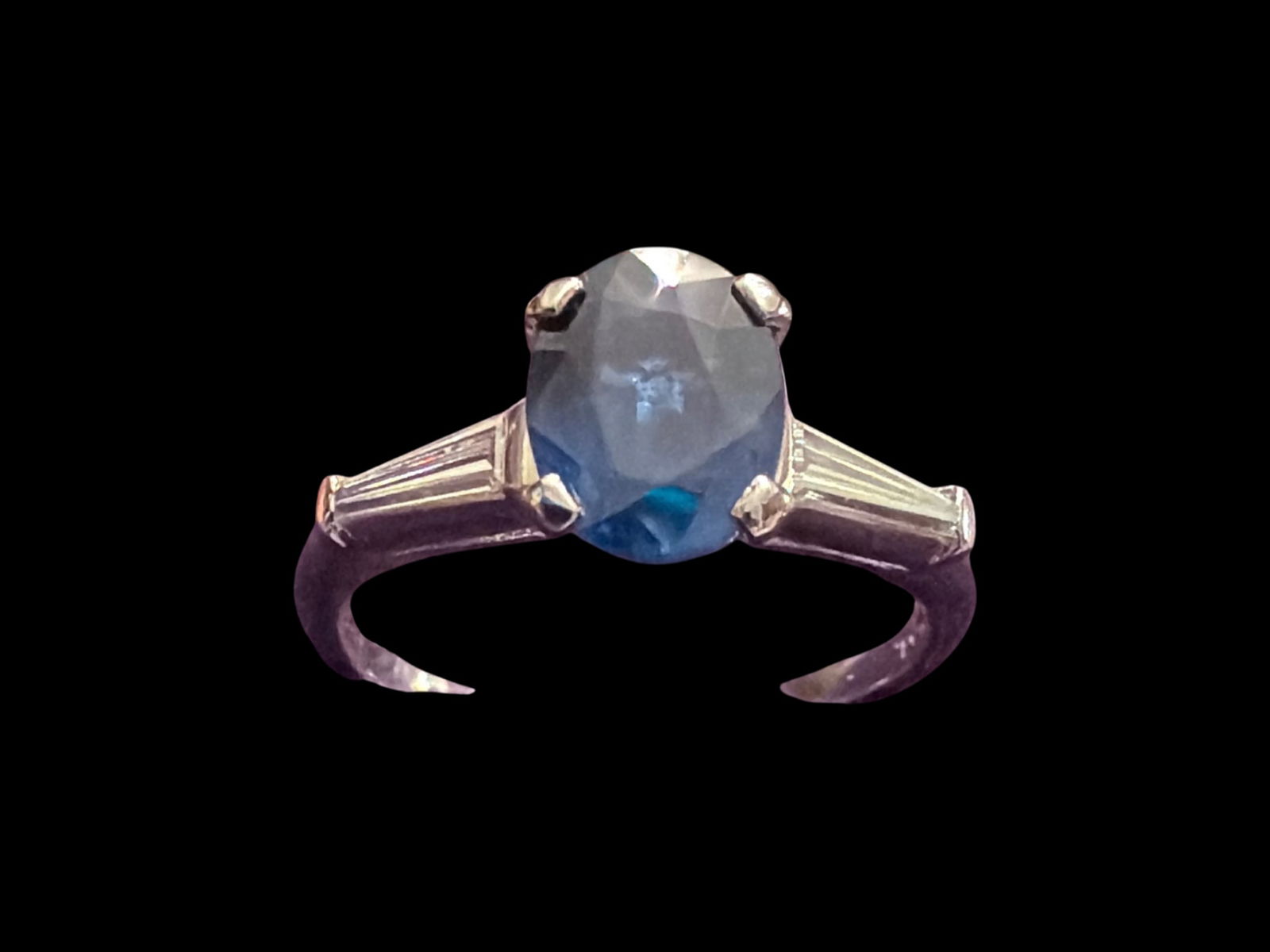 1.5 ct Natural Ceylon Sapphire & 0.40 ctw Diamond Ring, Platinum (1 of 14)