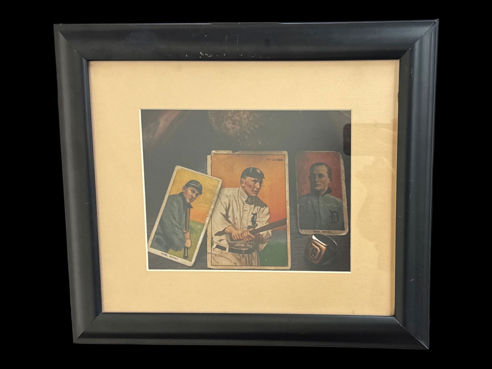 Ty Cobb Baseball Card Display, Framed Decorative Tribute (1 of 5)