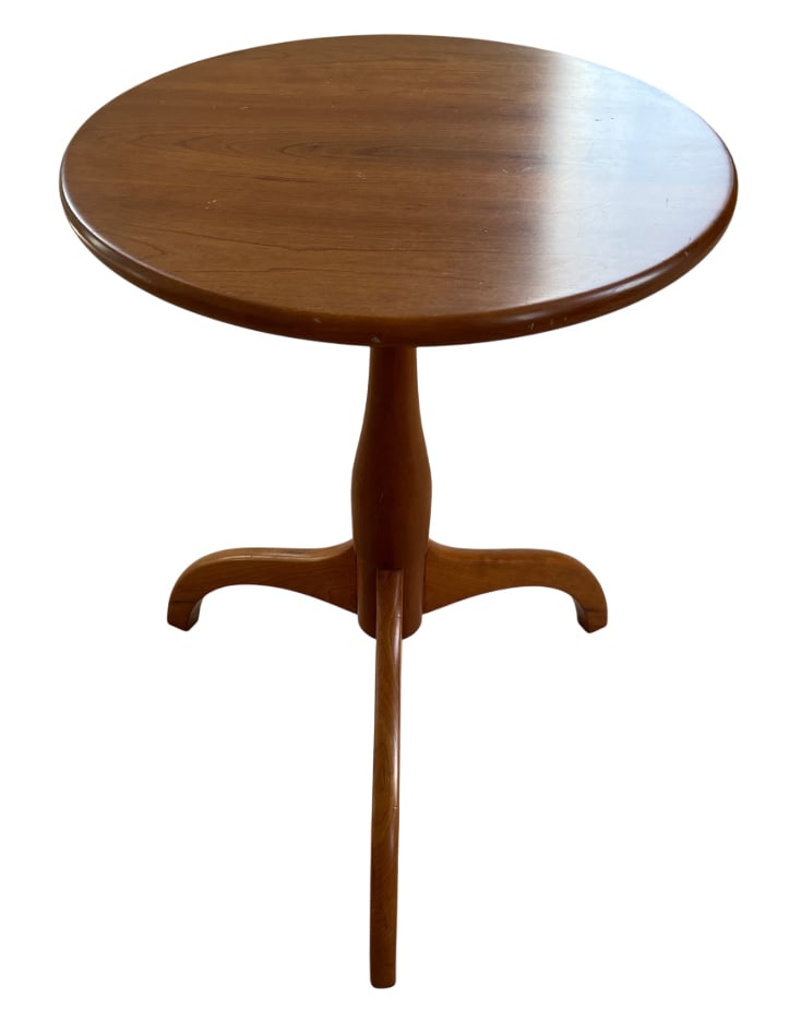 Signed Karl Ross Americana Cherry Round Side Table, 25" (1 of 4)
