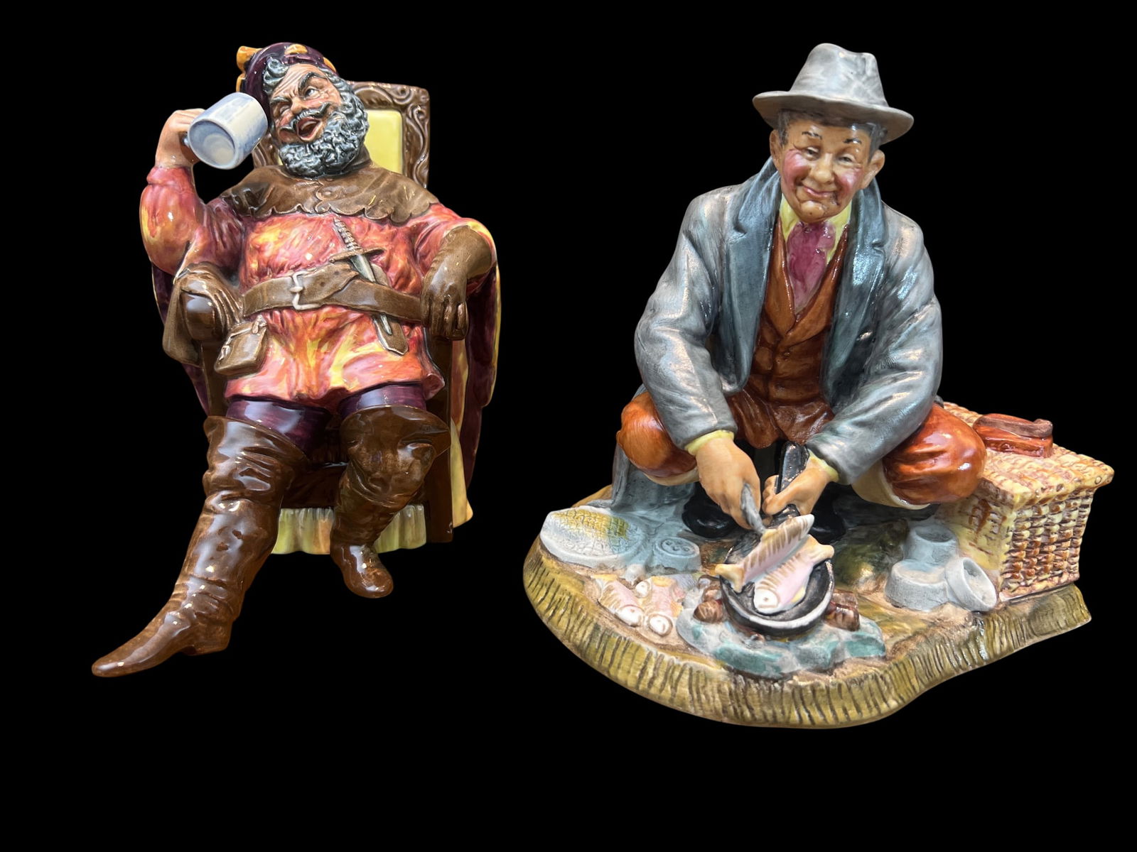Pair of Royal Doulton Character Figurines: "Bon Appetit" HN 2444 and "The Foaming Quart" HN 2162, 7" (1 of 5)