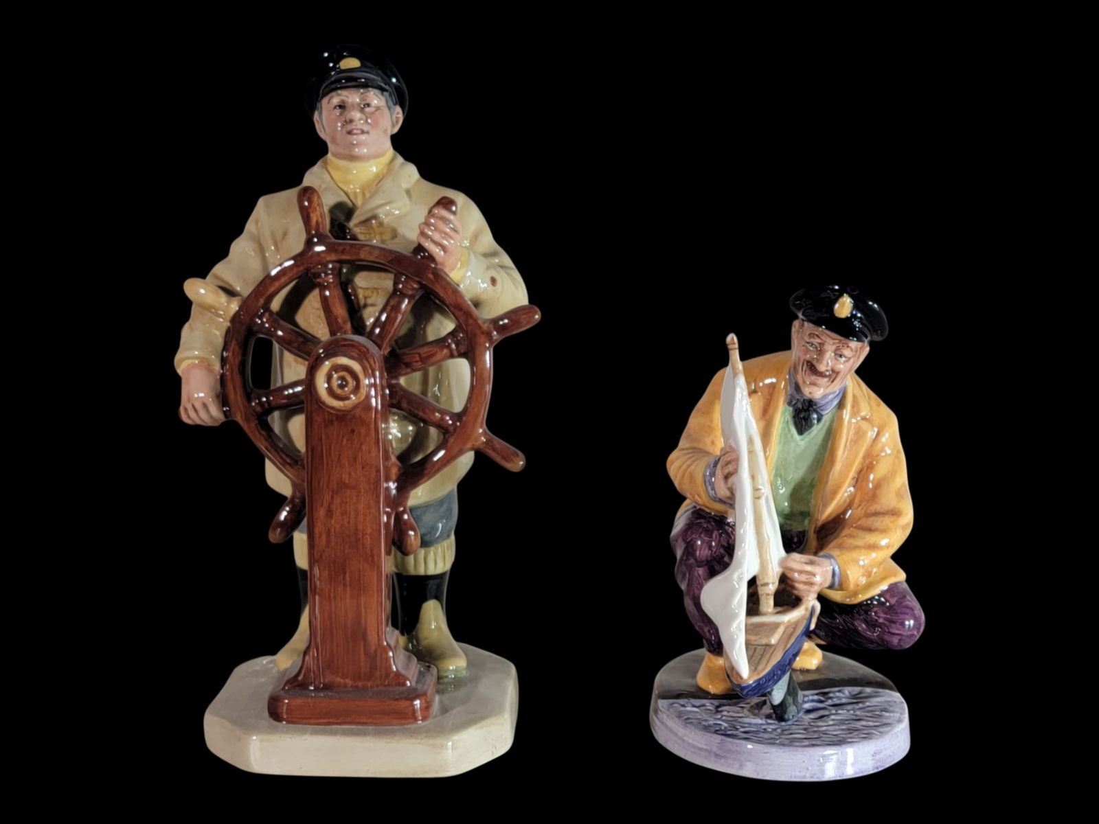 Pair of Royal Doulton Sea Characters Figurines: “Sailor’s Holiday?? and “The Helmsman (1 of 6)
