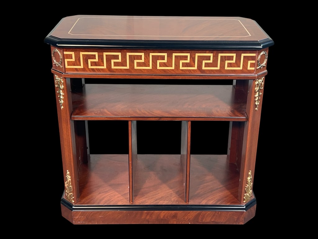 $2,500+ Neoclassical Greek Key Mahogany-Veneered Console / Hall Table with and Gilt-Bronze Mounts, 3 (1 of 10)