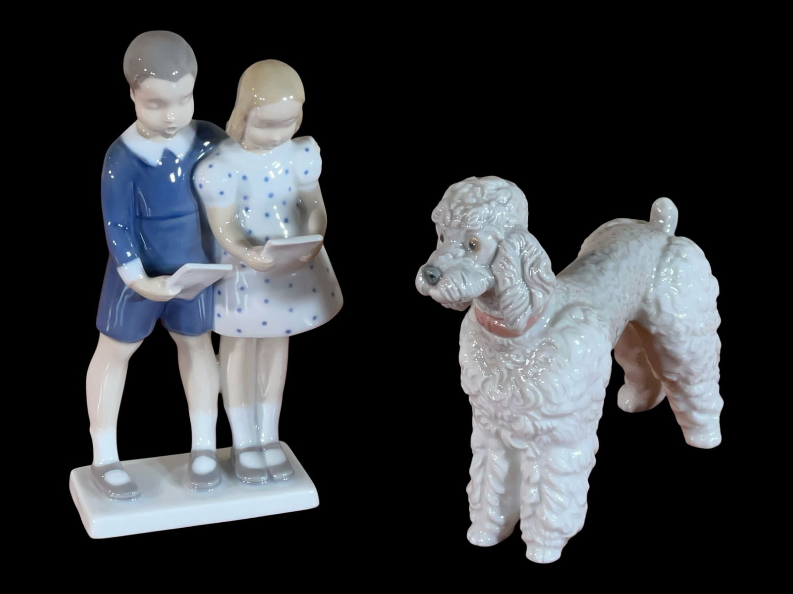 Bing & GrÃ¸ndahl "Children Reading" and LladrÃ³ Poodle Figurines, 7" (1 of 7)