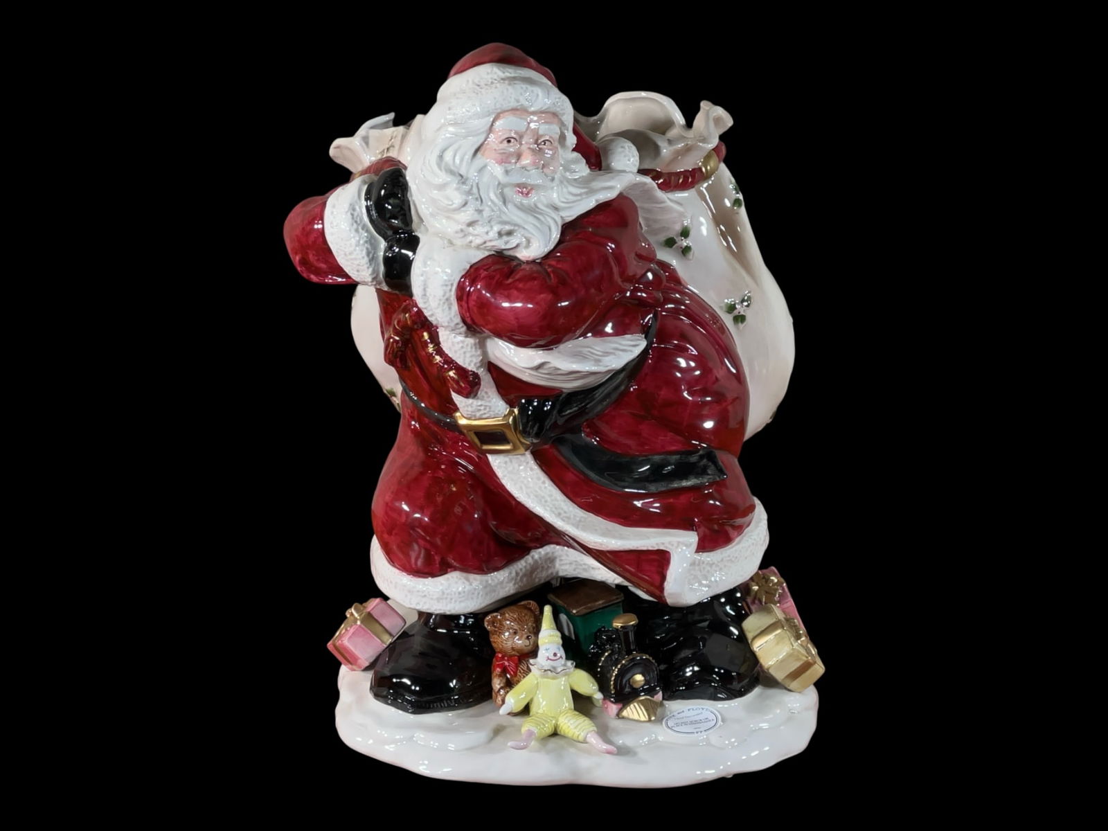 Fitz and Floyd Large Hand-Decorated Ceramic Santa Figure, Signed Robert Floyd, 16" (1 of 7)