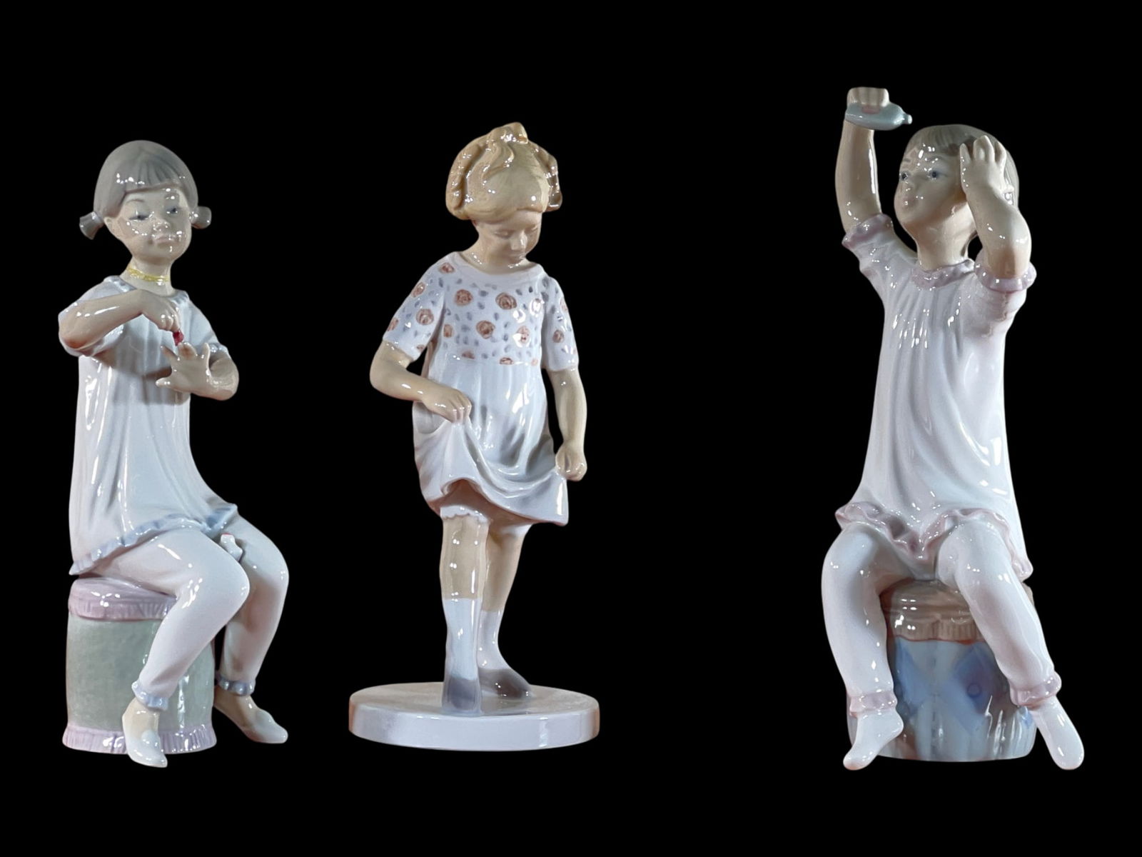 Collection of Three Lladro Porcelain Children Figurines, 9" (1 of 8)