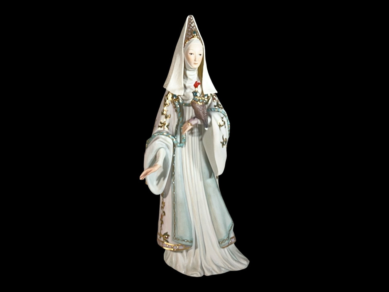 Hase 'Quire' Limited Edition Porcelain Figurine of a Medieval/Falconry Lady, No. 314, 15" H (1 of 6)