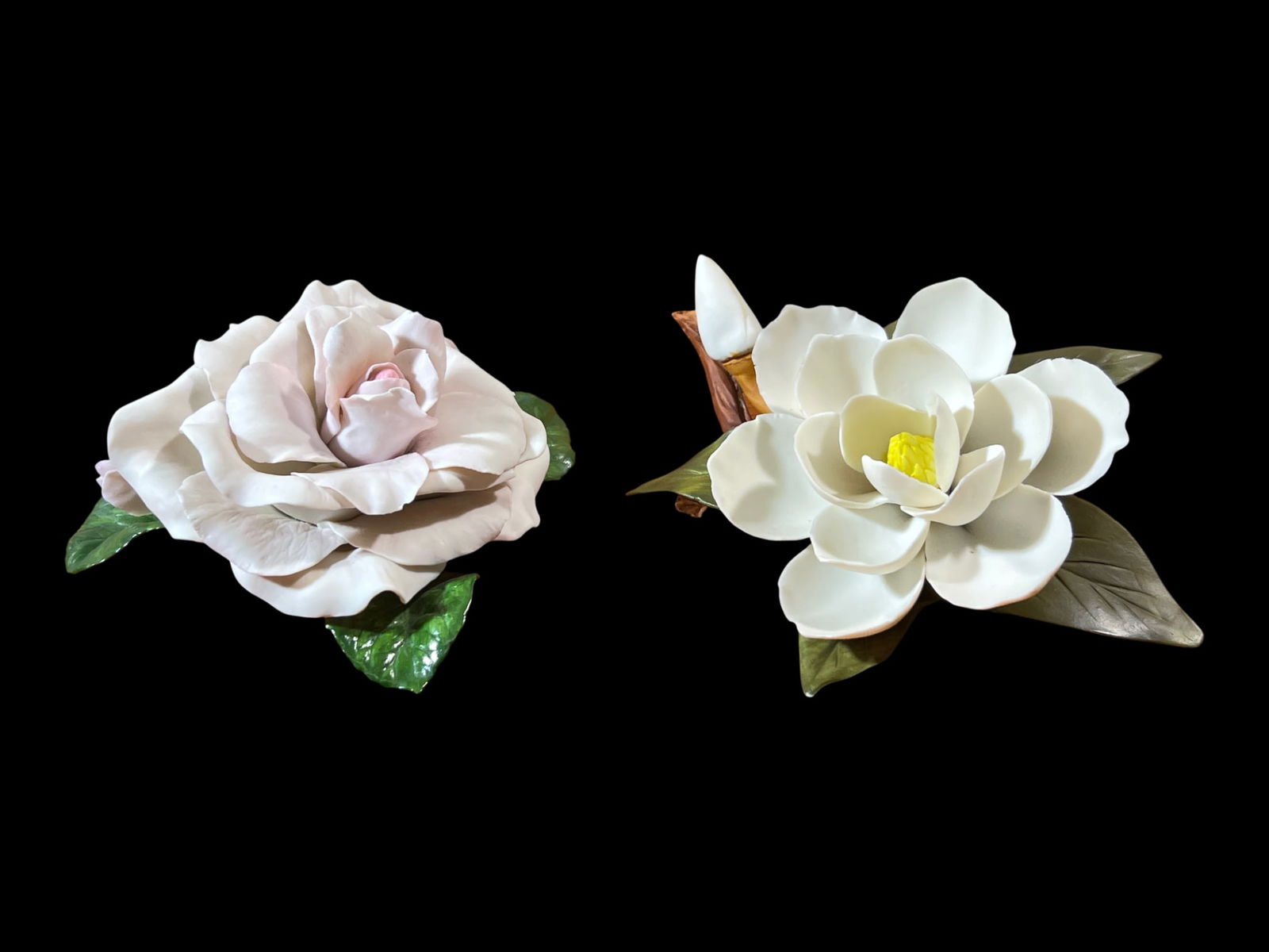 Cybis Studio (American), Porcelain Floral Studies: Rose Blossom and Magnolia Spray, Mid-to-Late 20th (1 of 8)