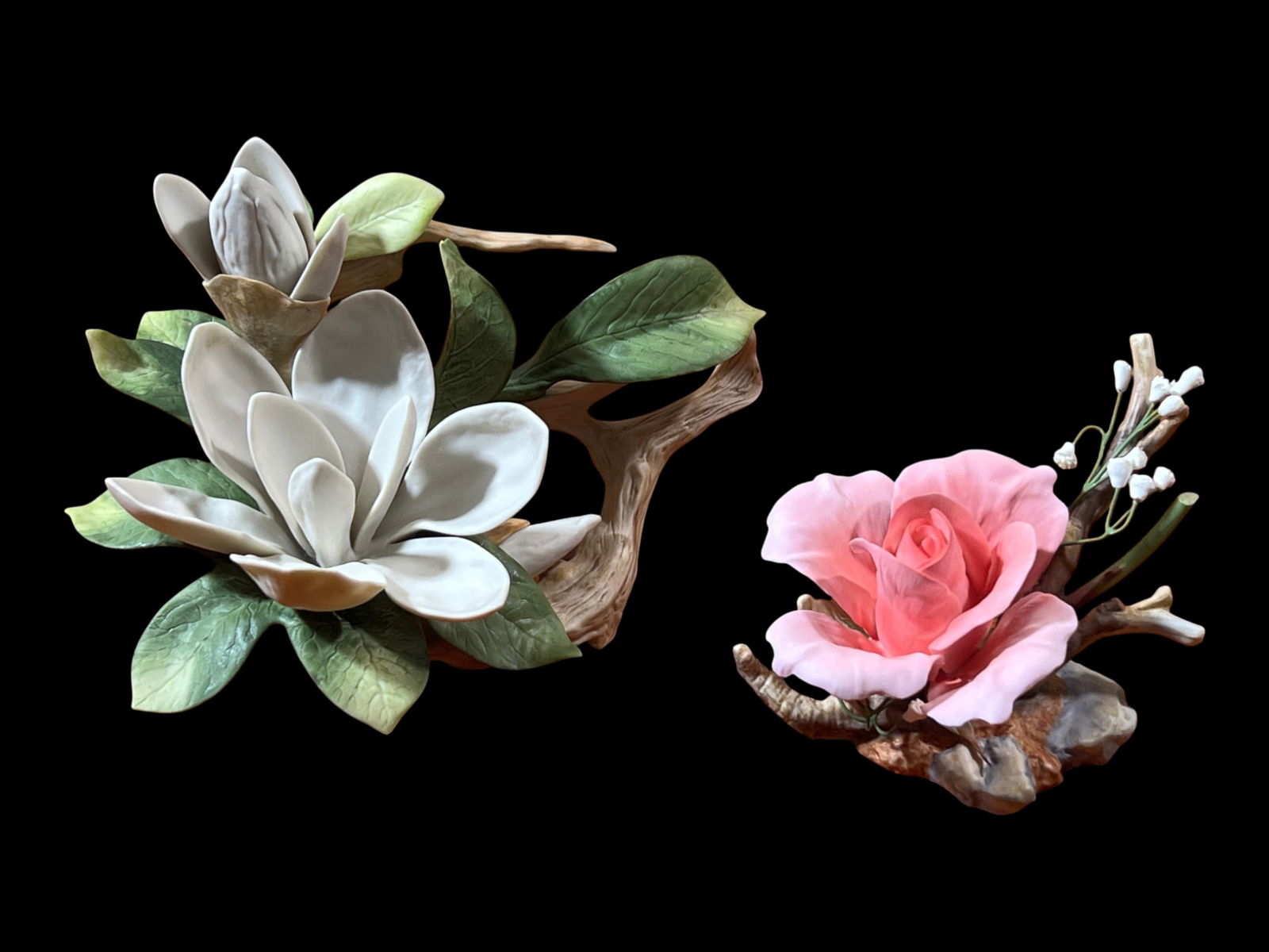 Boehm 'Royal Blessing' Bone Porcelain Floral Groupings, Made in England (Two), 5" H (1 of 6)