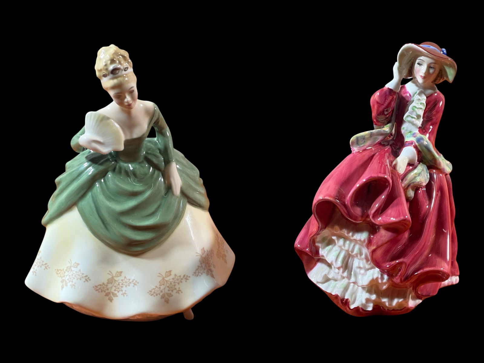 Two Royal Doulton Bone China Figurines: "Top o' the Hill" and "SoirÃ©e", 8" H (1 of 6)
