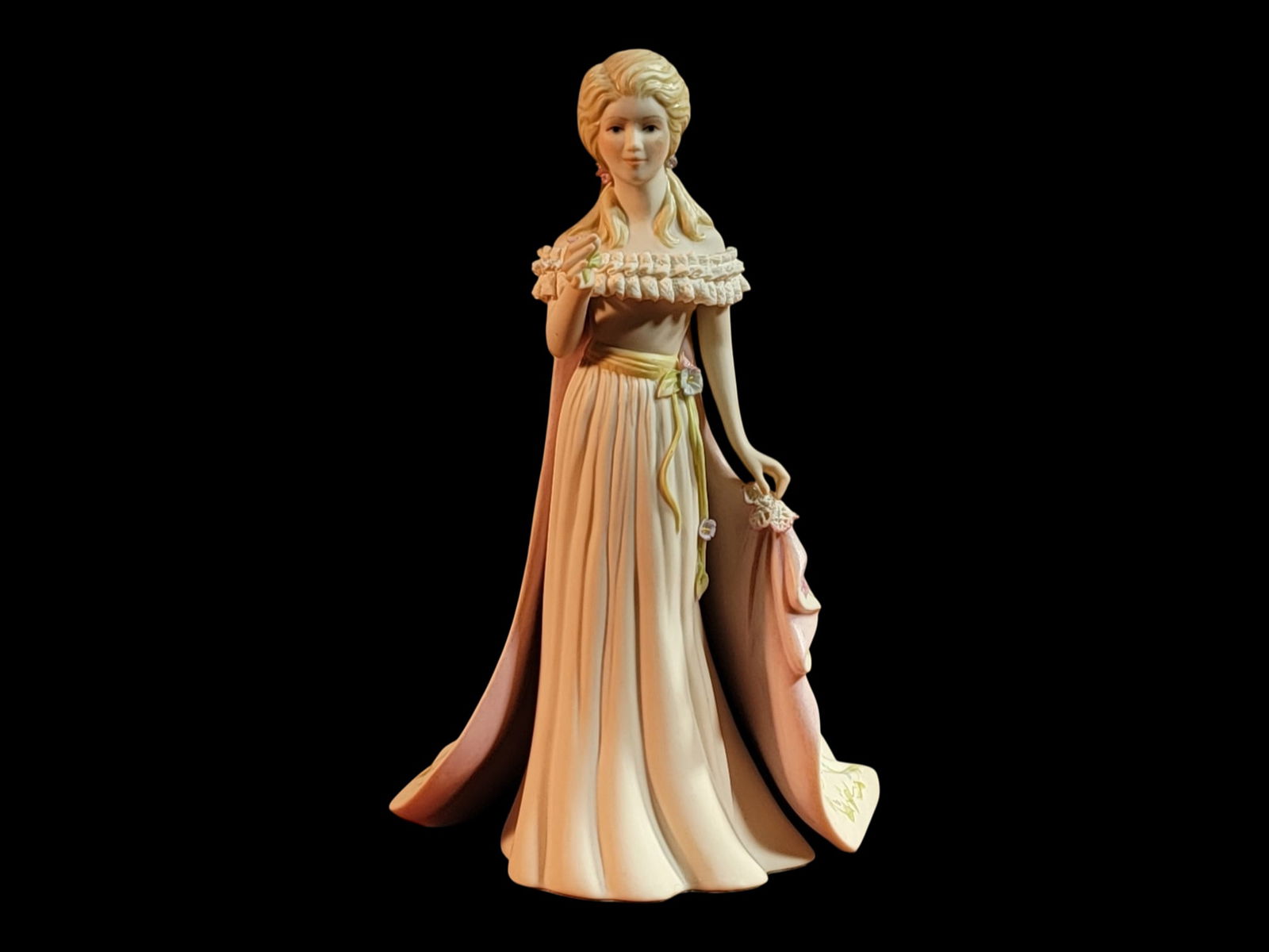 Cybis-style American bisque porcelain lady figurine, hand-painted, marked "Cybis" with hand-numbered (1 of 4)