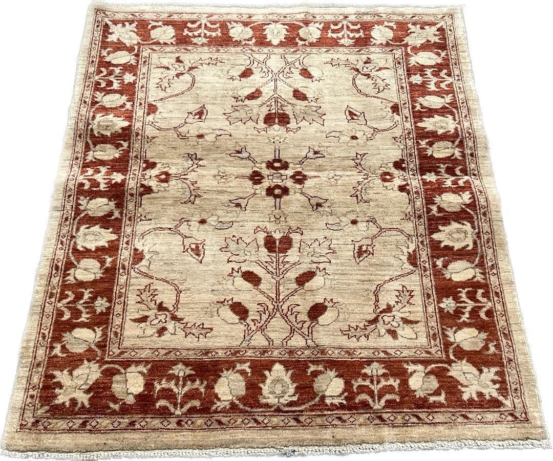 Handmade Peshawar Design Wool Rug 4'0" x 4'8" (1 of 4)
