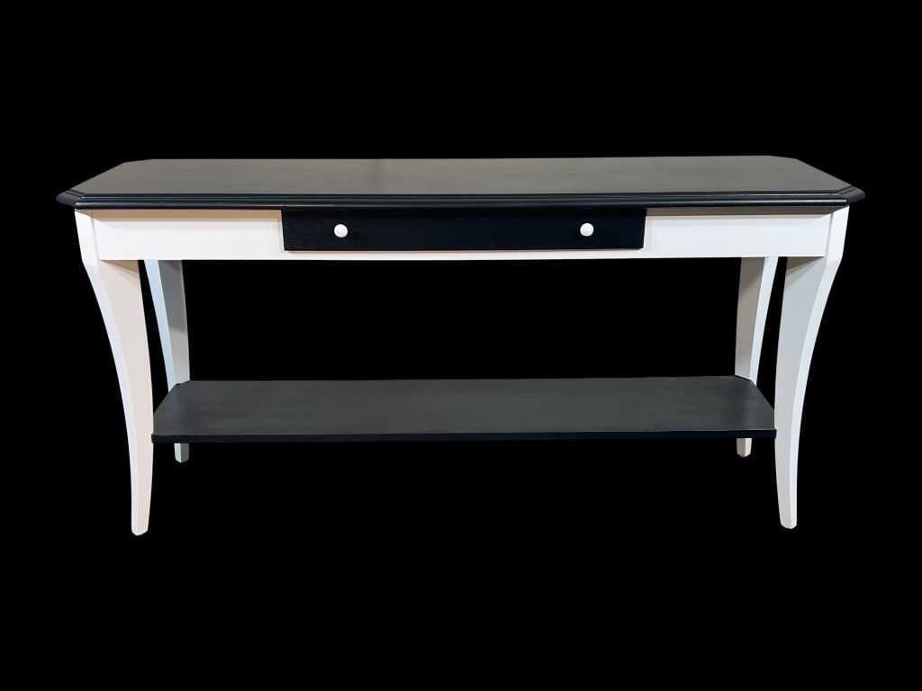 Two-Tone Console / Sofa Table with Single Drawer and Lower Shelf, 29"H (1 of 6)