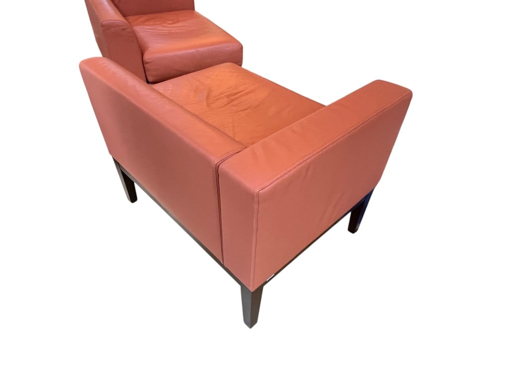 Pair of Vesta Home Leather Club Chairs with Wood Bases - 4