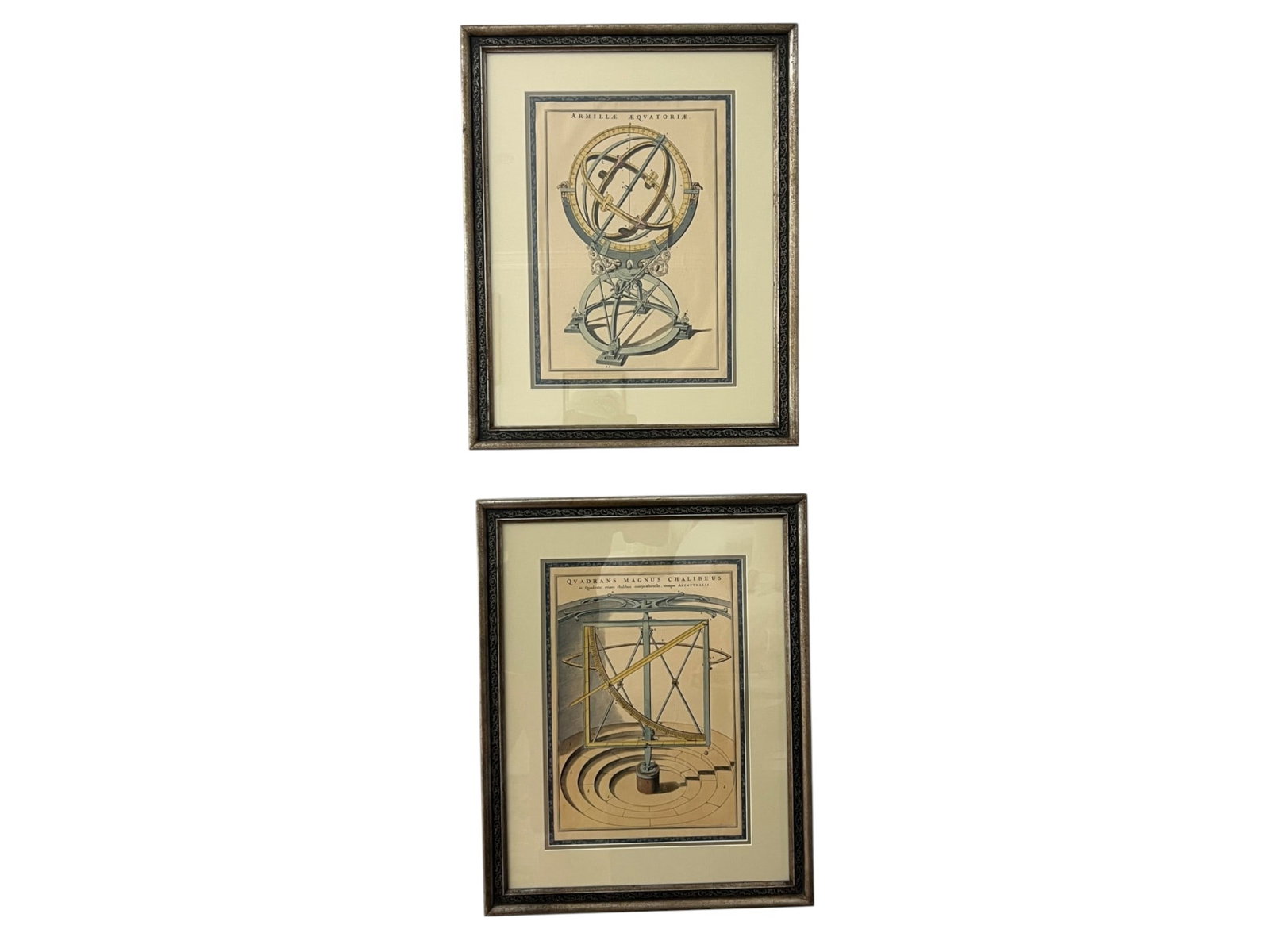 Astronomical Instrument Engravings Framed Pair, "Armillae Aequatoriae" & "Quadrans Magnus (1 of 8)