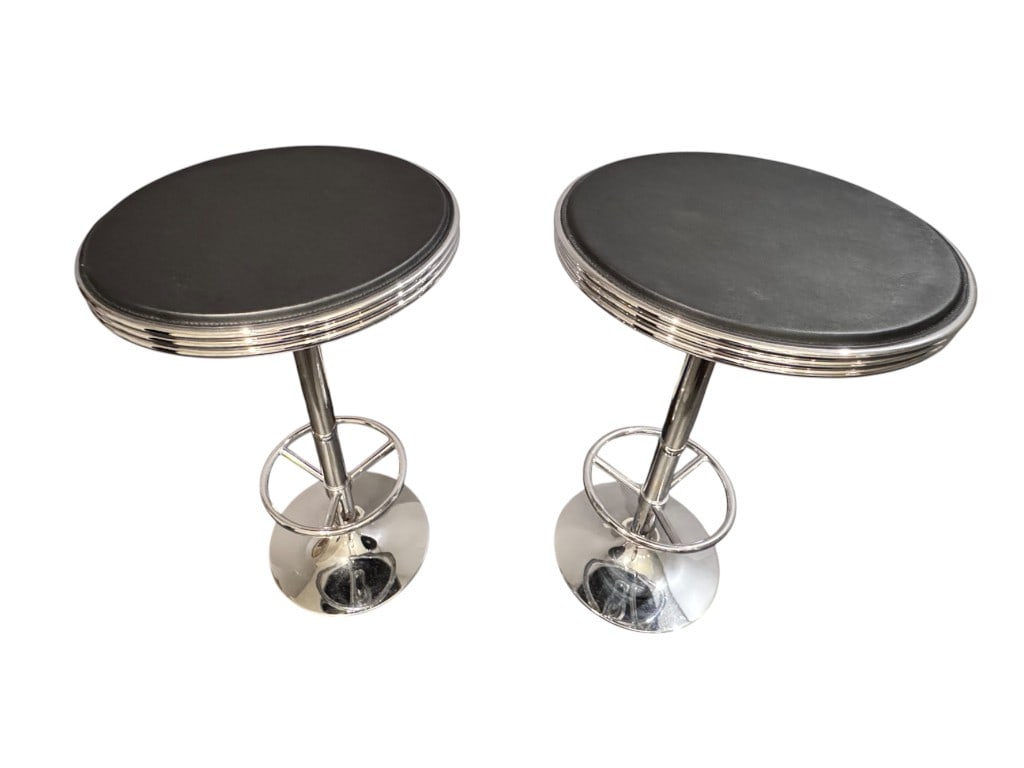 Retro Chrome Pub Tables, Pair, 40" - 3