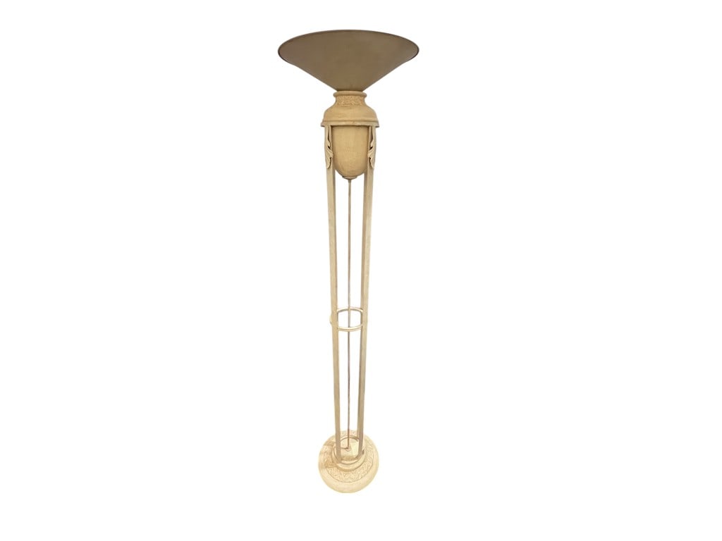 Torchiere Floor Lamp Classical Urn-Base Painted Cream (1 of 1)