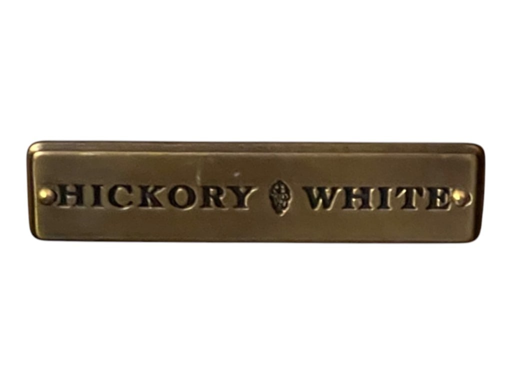 Hickory White Satinwood Expandable Bar Cabinet / Buffet Server with Fold-Out Leather-Lined Wings - 7