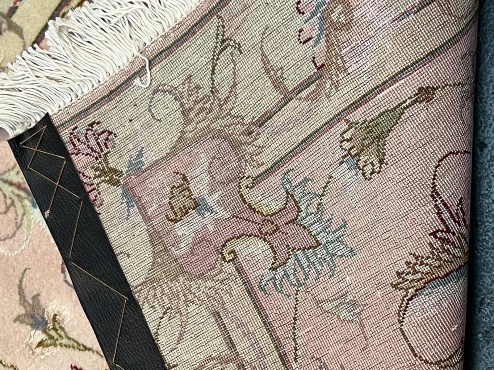 $3,840 - Blush and Sage Persian Tabriz Rug, Hand-Knotted Wool & Silk, 2'5" x 4'2" - 3