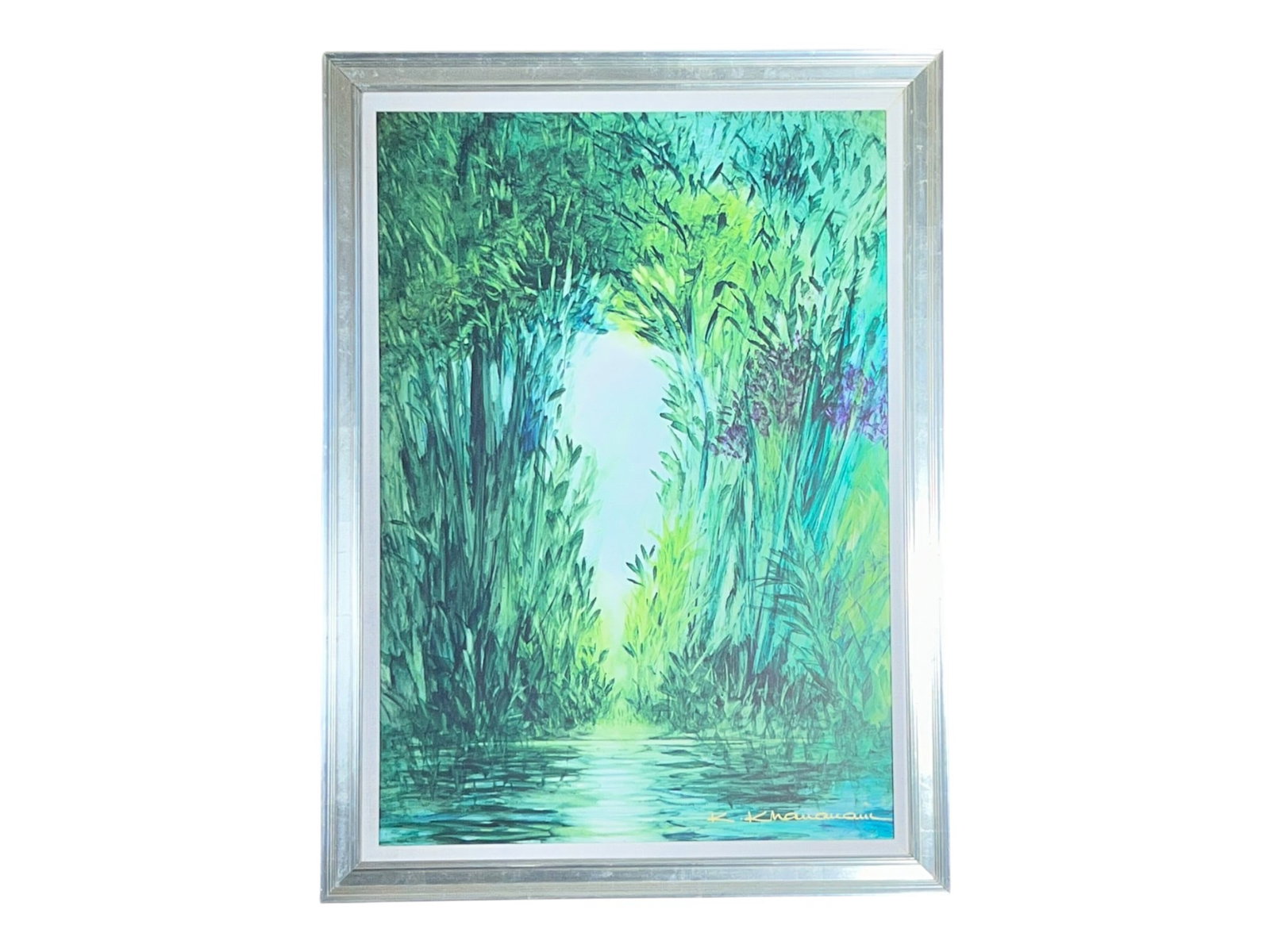 $4,500 The Way, Verdant Forest Waterway in Emerald and Teal, Signed Artist Proof Giclée on Canv - 2