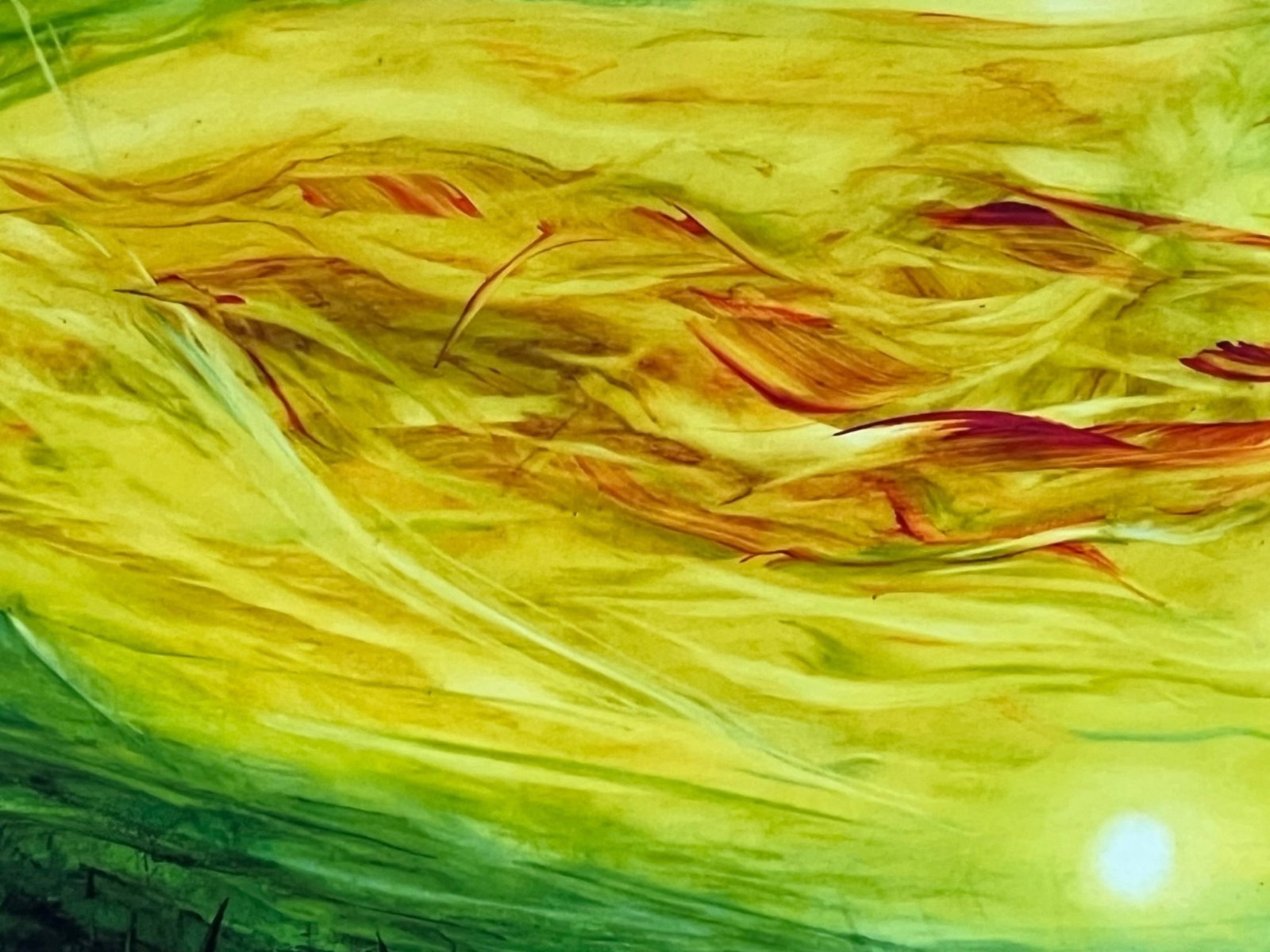 $3,000 Radiant Sun in Green, Gold and Blue, Signed Giclée on Paper by Kamran Khavarani, Abstrac - 4