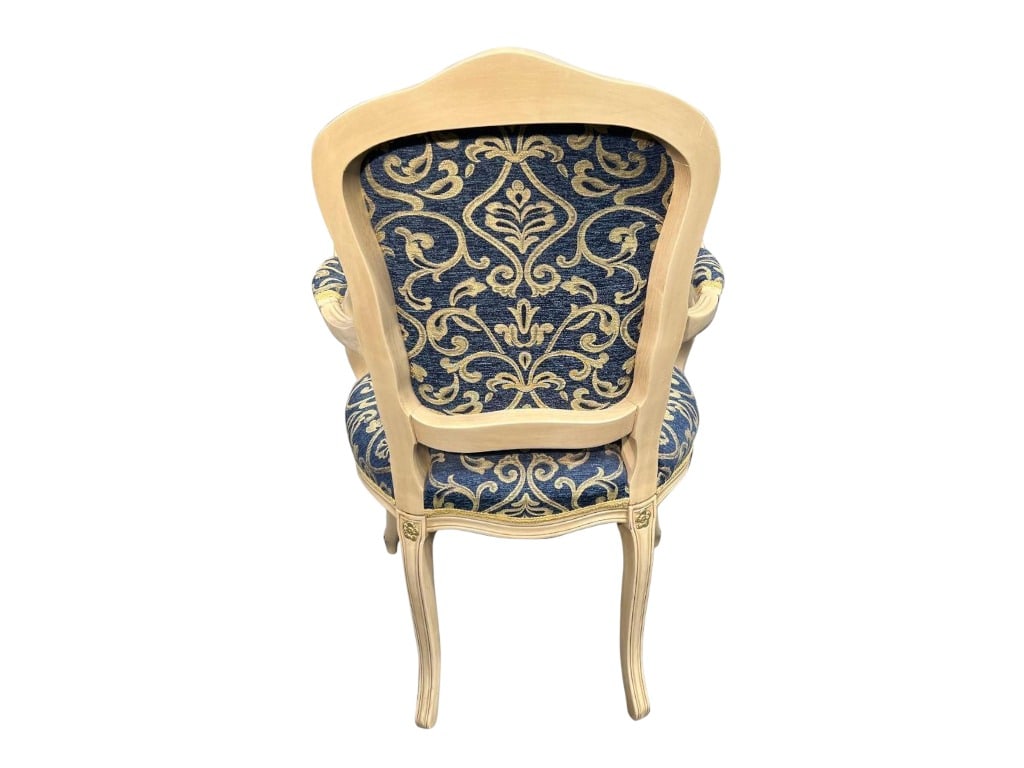 Italian Upholstered Louis XV Style Armchair with Carved Frame - 4